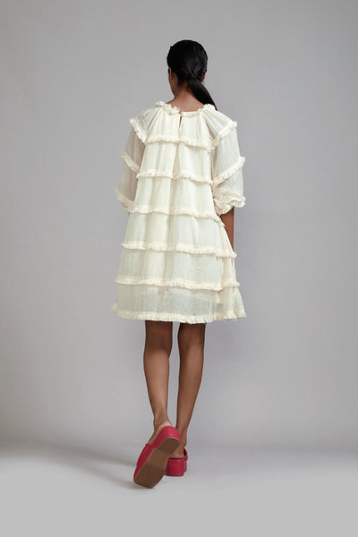 Off-White Fringed Short Dress