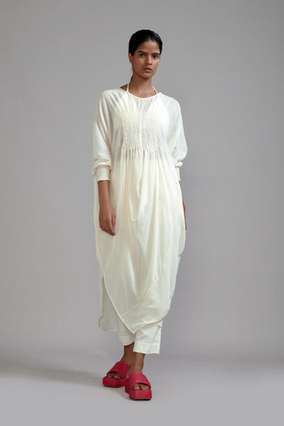 Off-White Smocked Cowl Tunic Set (3 PCS)