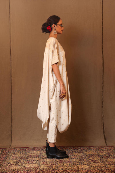 Off-White Club EMB Buttoned Cowl Tunic Set (2 PCS)