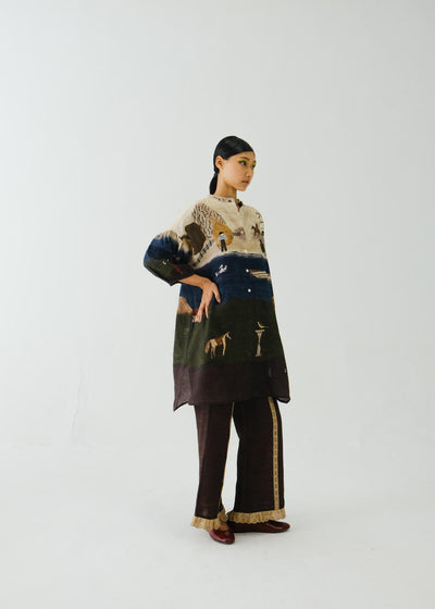 Oracle Set-Village Print + Ruffled Pant