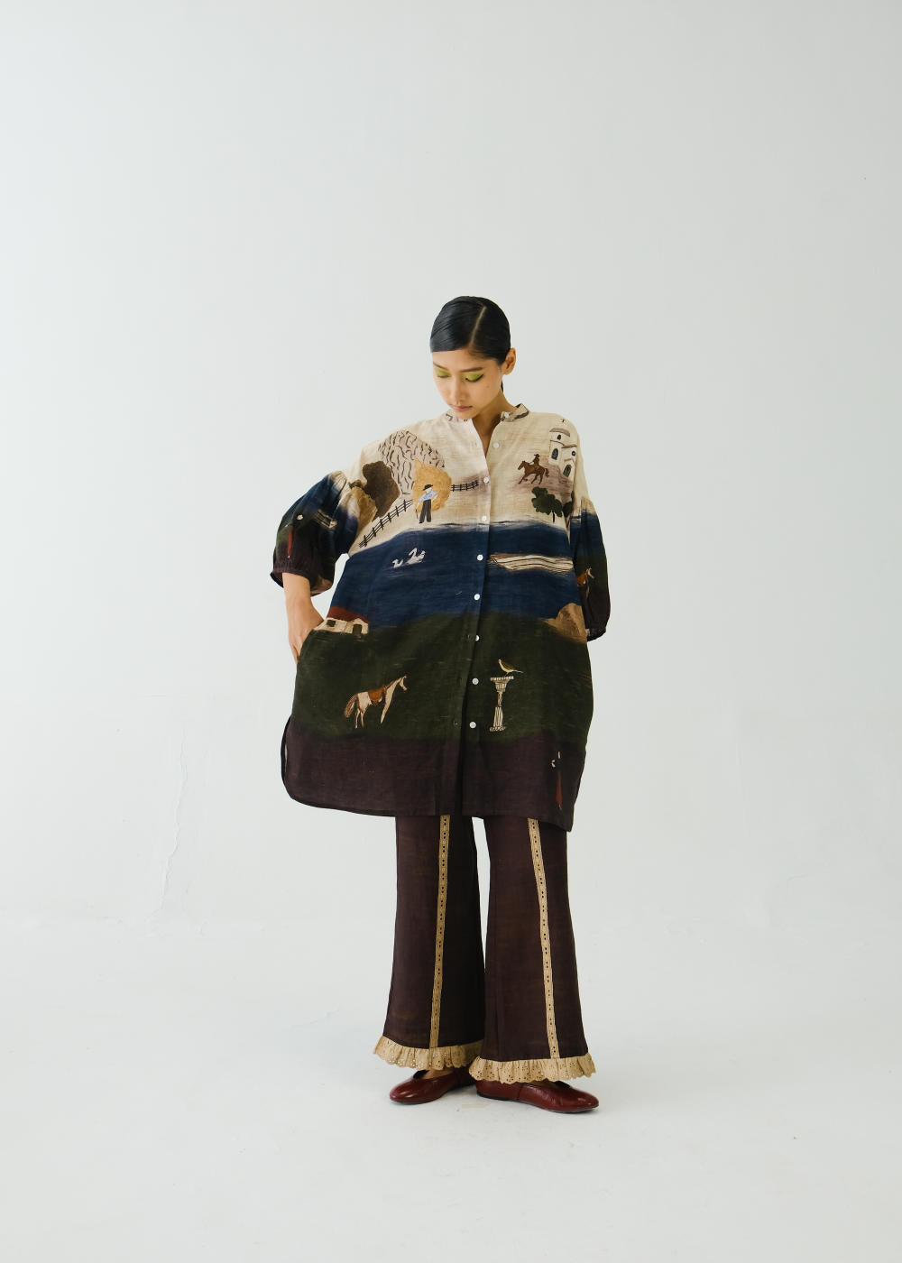 Oracle Set-Village Print + Ruffled Pant