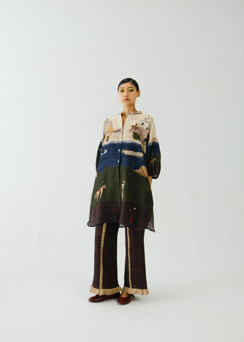 Oracle Set-Village Print + Ruffled Pant