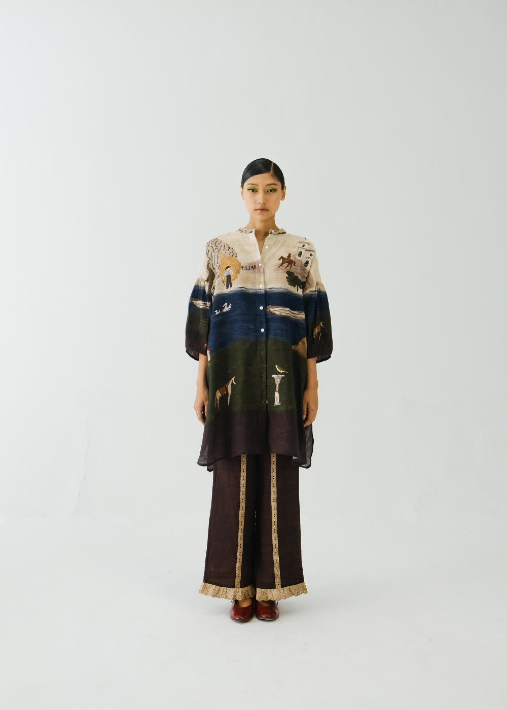 Oracle Set-Village Print + Ruffled Pant