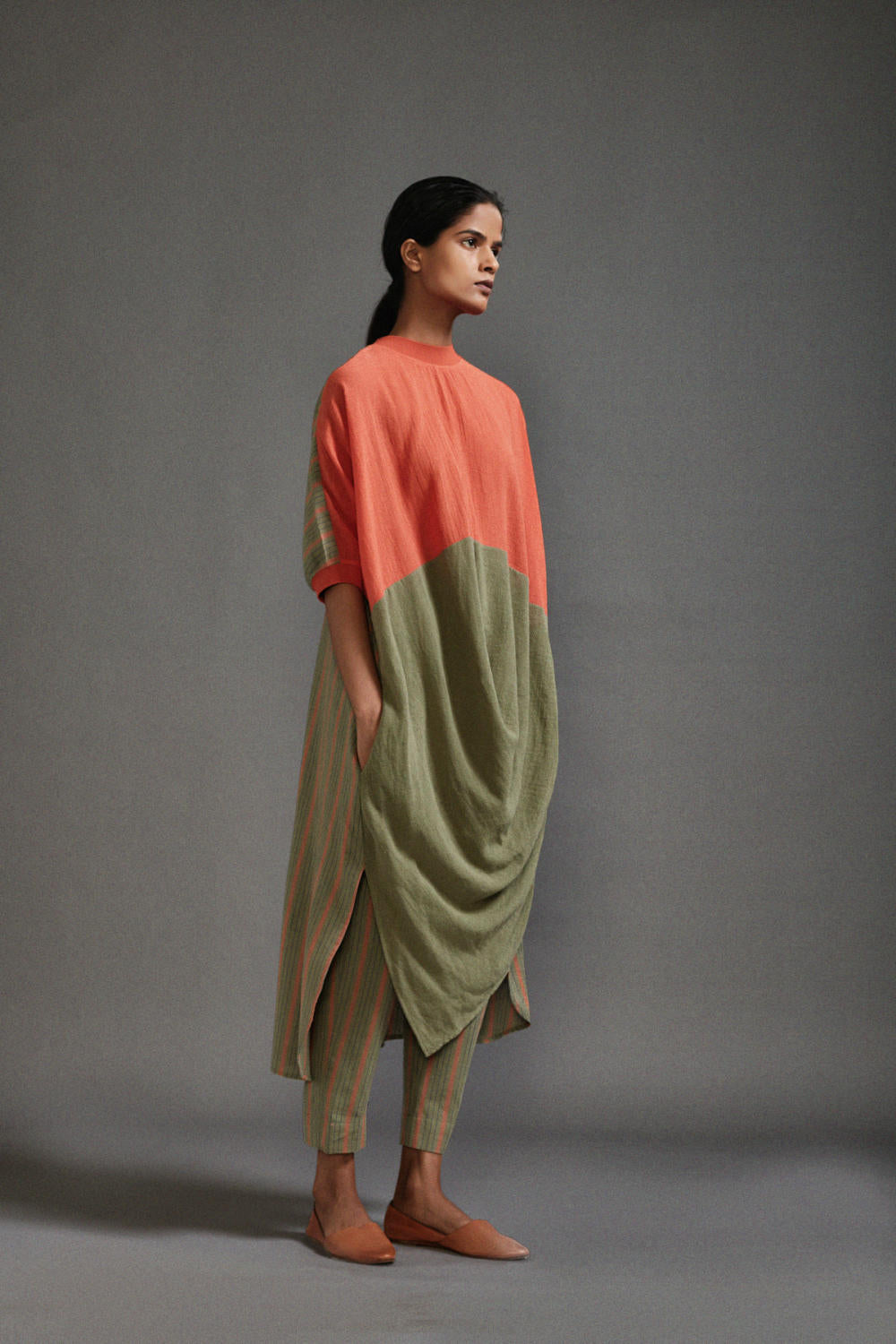 Rust & Green CB Cowl Tunic