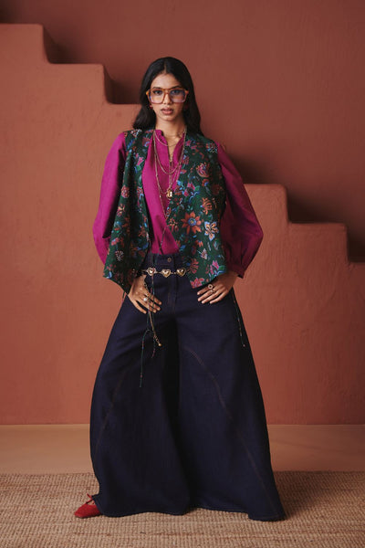 Orchid Co Linen Billow Top
