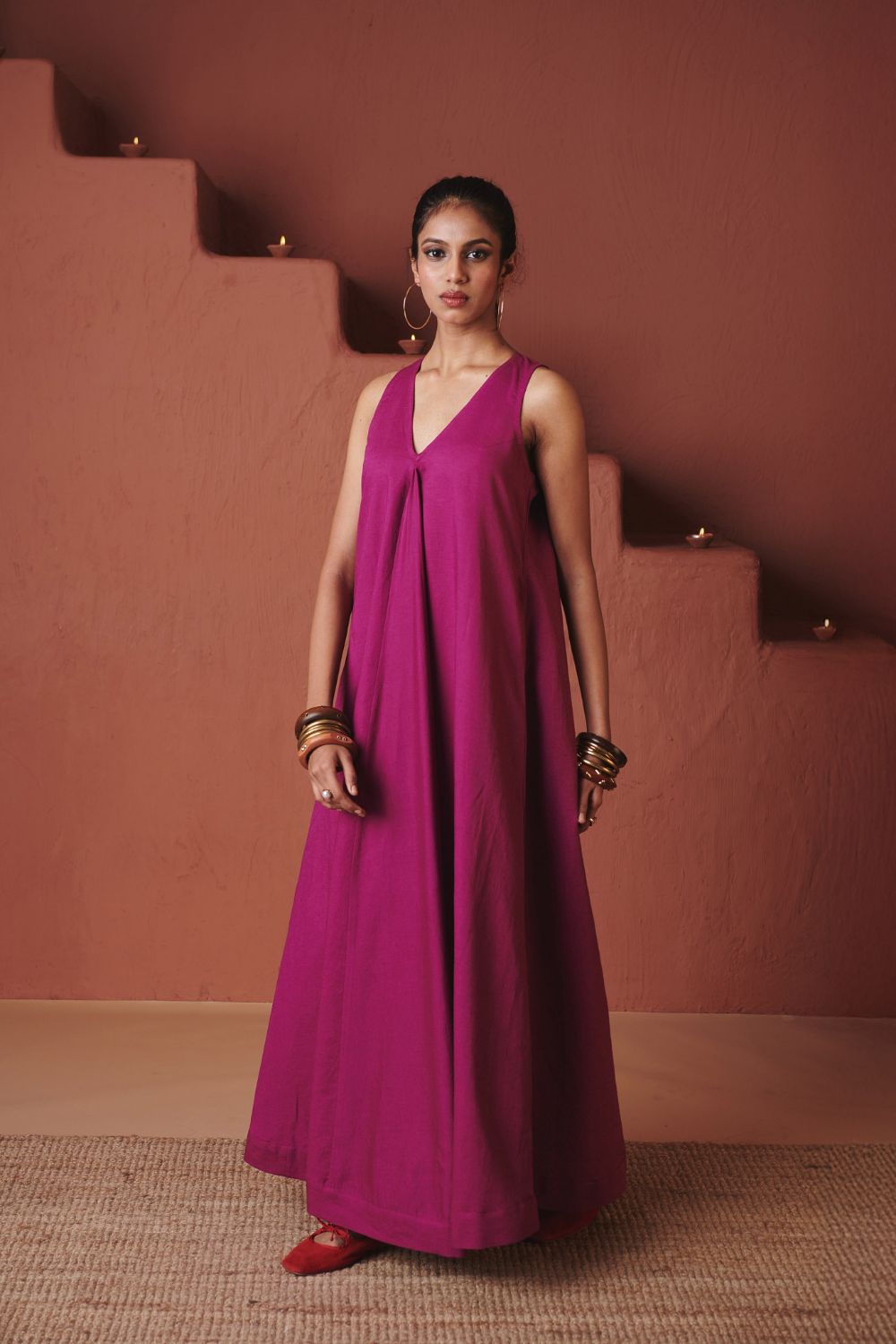 Orchid Co Linen Flared Dress