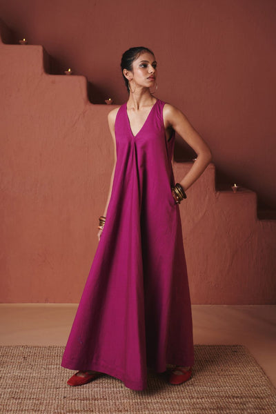 Orchid Co Linen Flared Dress