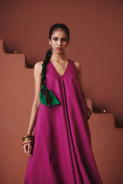 Orchid Co Linen Flared Dress