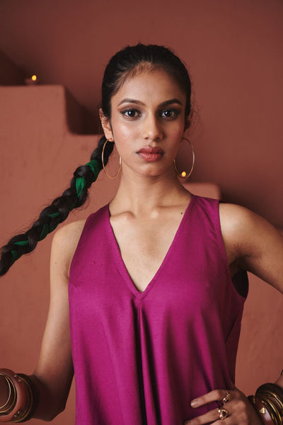 Orchid Co Linen Flared Dress