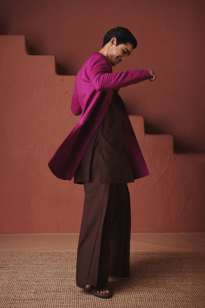 Orchid Co Linen Men's Long Jacket