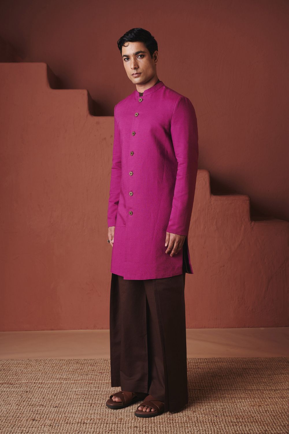 Orchid Co Linen Men's Long Jacket