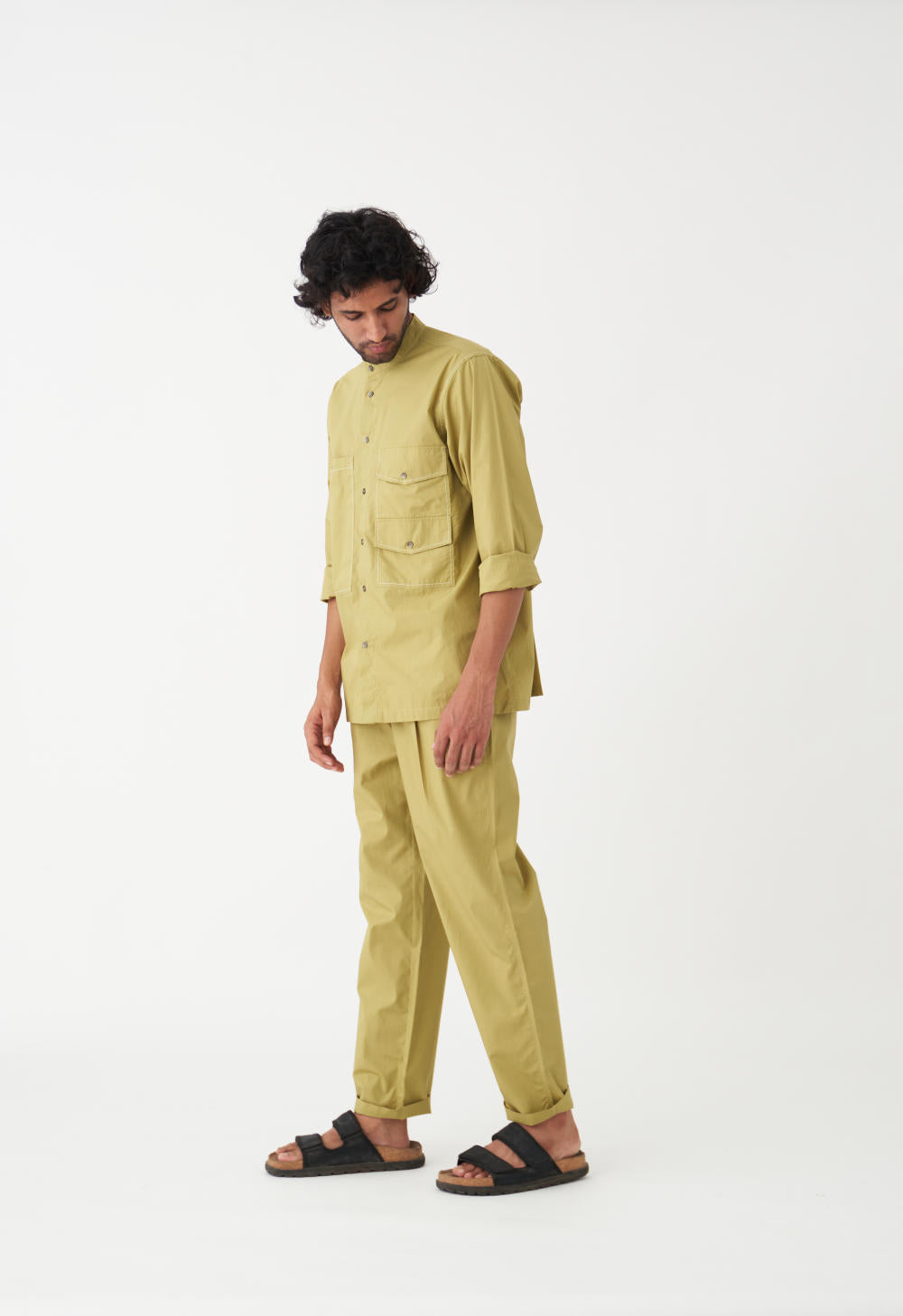 DOUBLE  POCKET SHIRT - MOSS GREEN