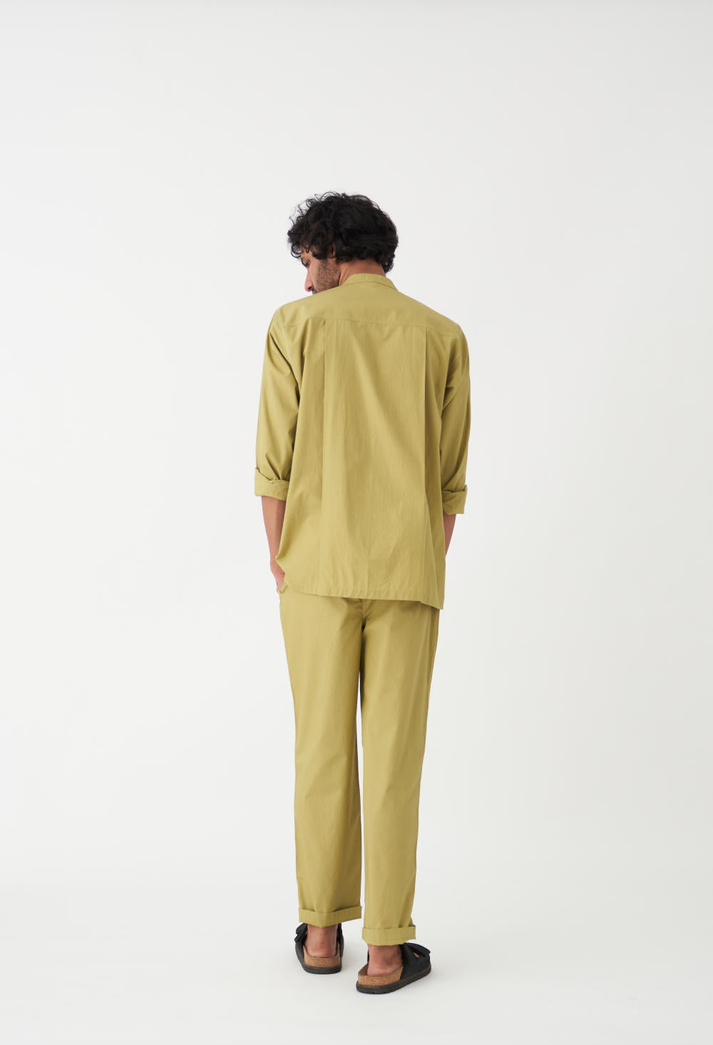 FRONT PLEATE PANT - MOSS GREEN
