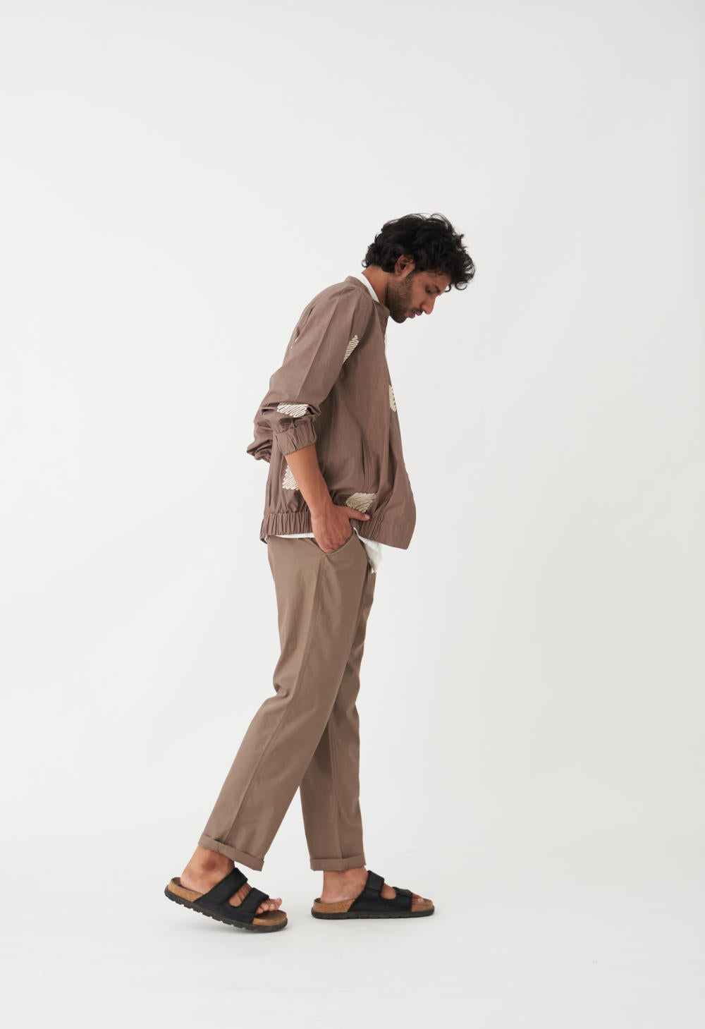 FRONT PLEATE PANT - CEDAR