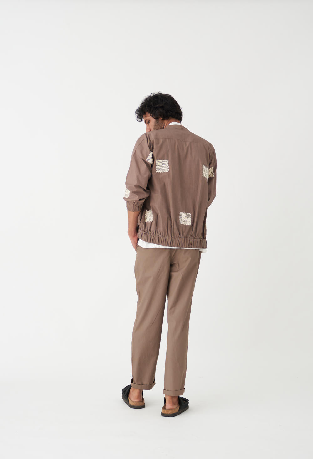 EMB. BOMBER JACKET CO-ORD ( Set Of 3) - CEDAR