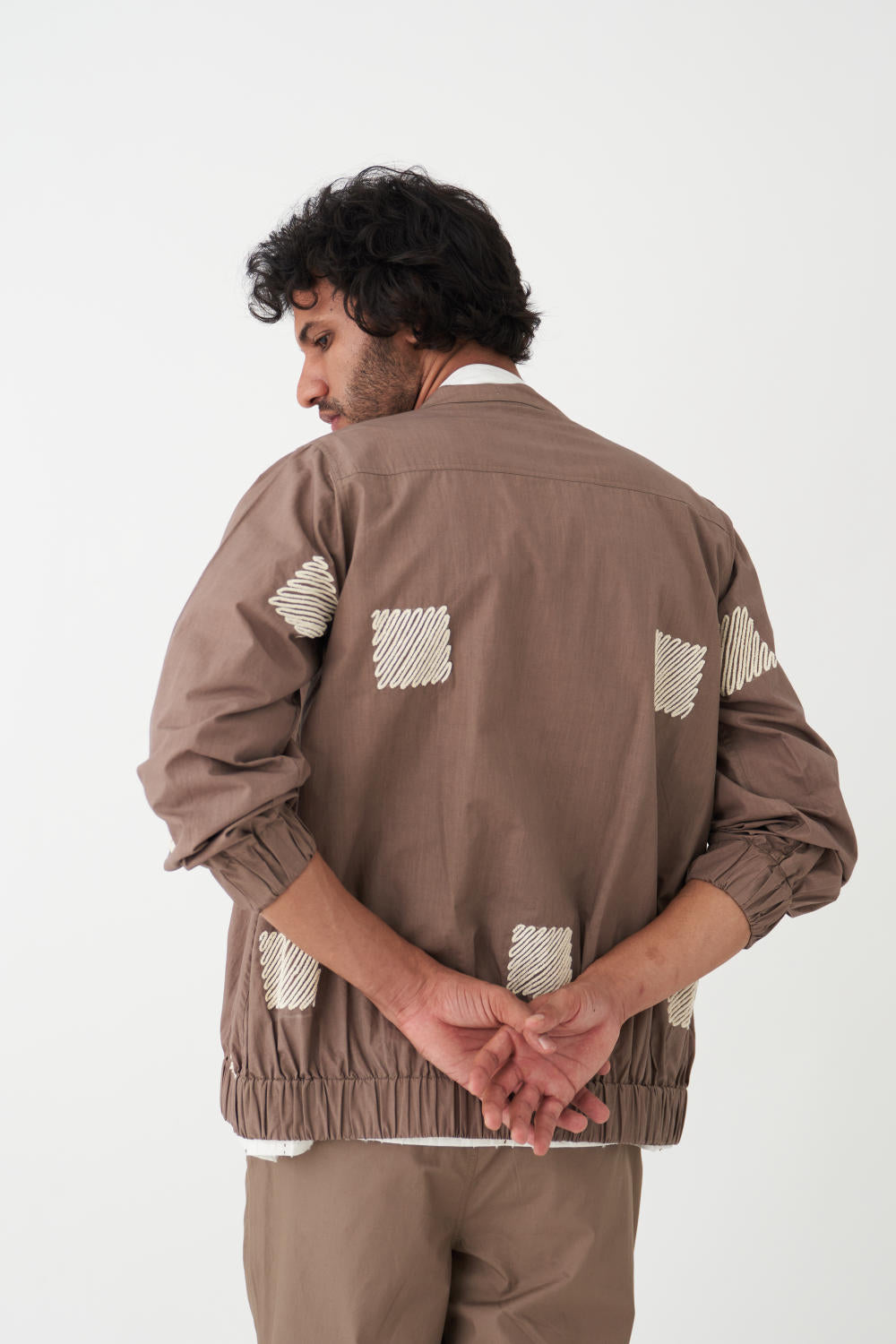 EMB. BOMBER JACKET - CEDAR