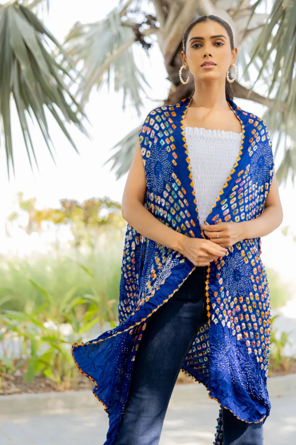 PINWHEEL SHRUG-INDIGO