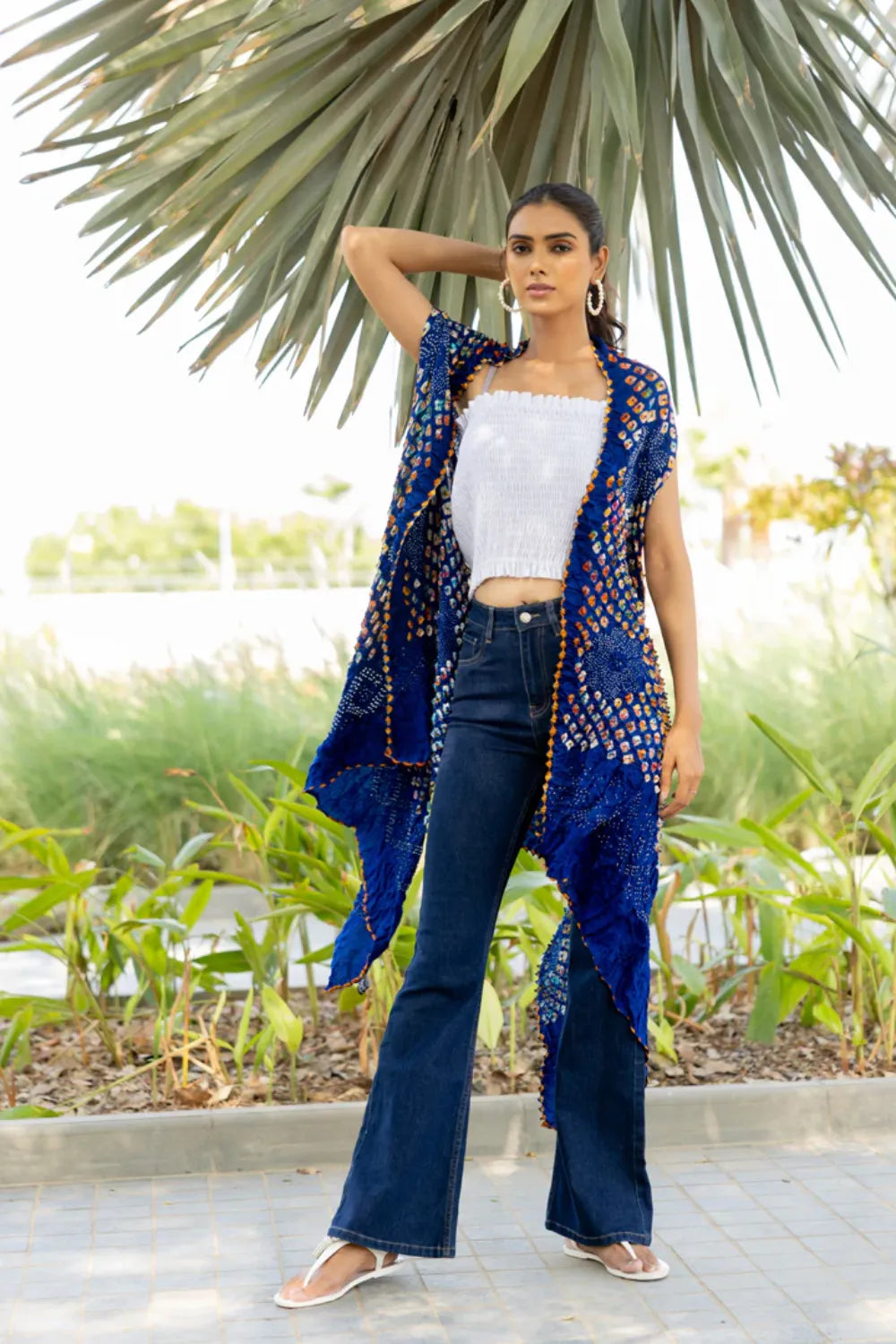 PINWHEEL SHRUG-INDIGO