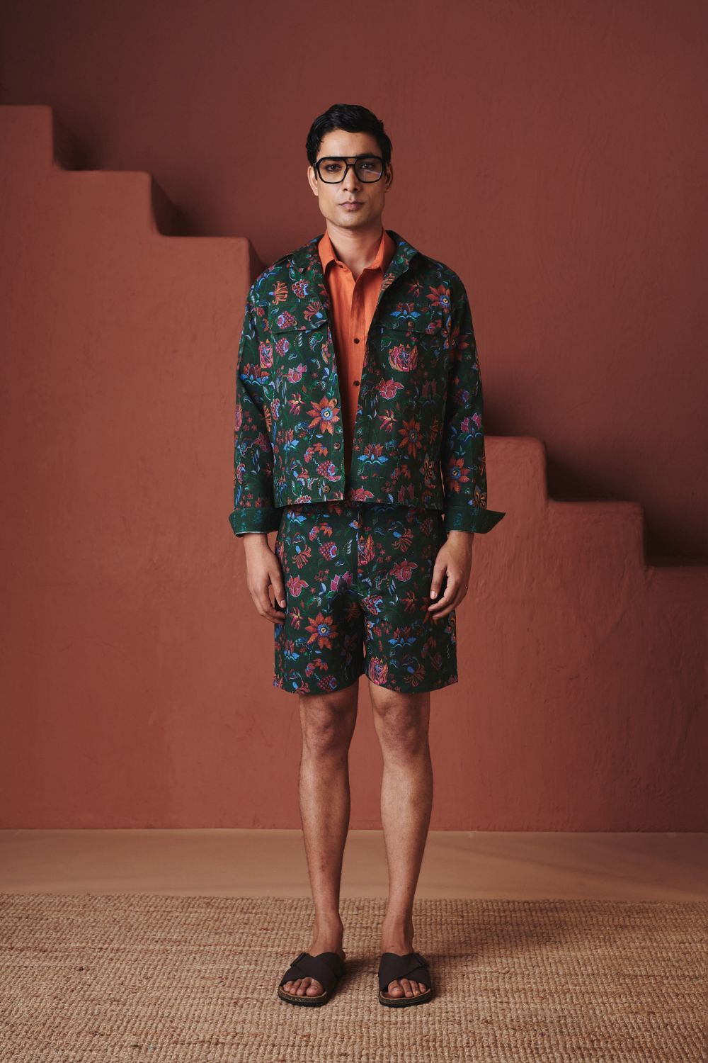 Paan Chintz Co Linen Men's Trucker Jacket