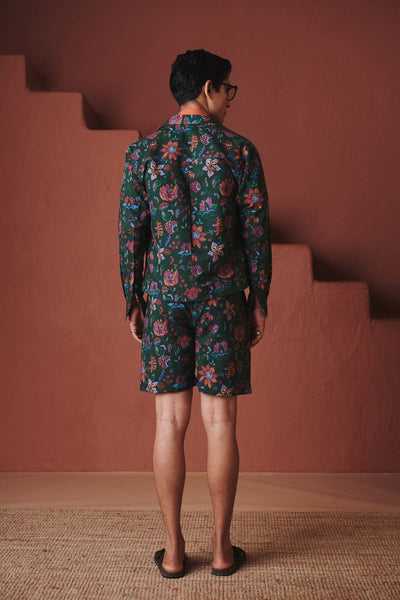 Paan Chintz Co Linen Men's Trucker Jacket