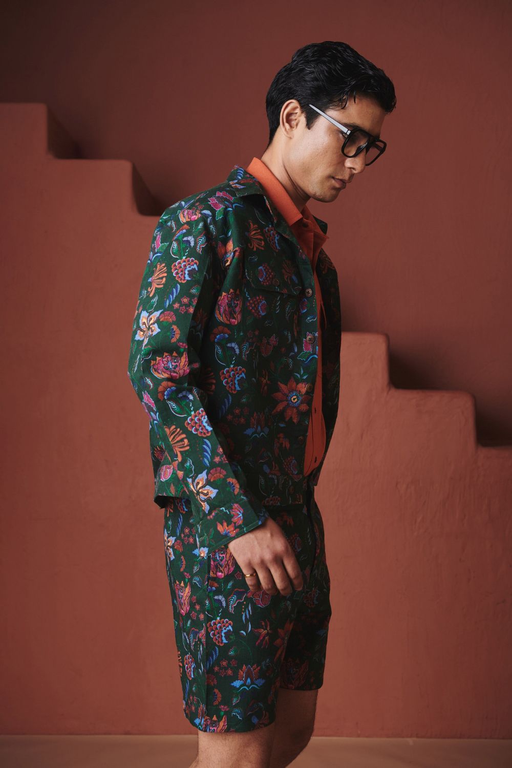 Paan Chintz Co Linen Men's Trucker Jacket