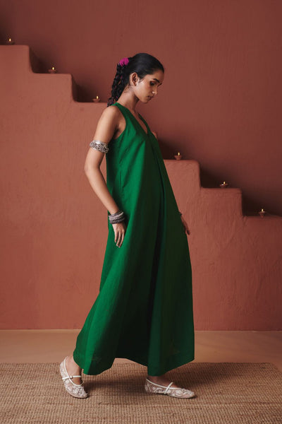 Paan Co Linen Flared Dress