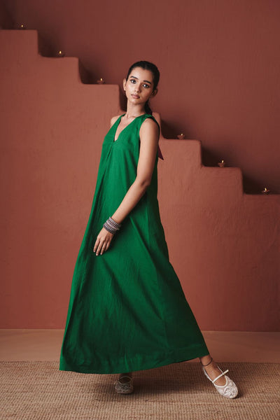 Paan Co Linen Flared Dress
