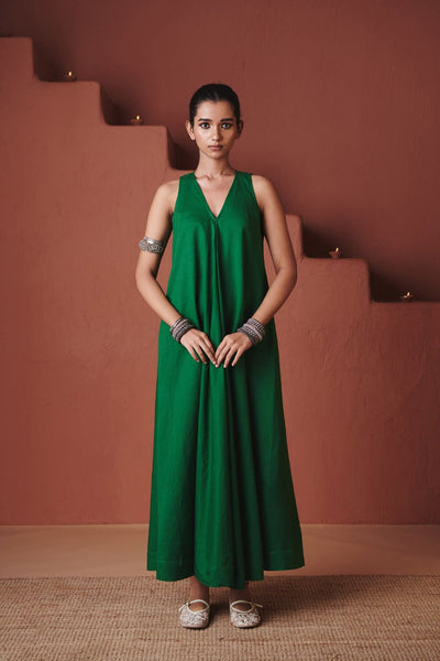 Paan Co Linen Flared Dress