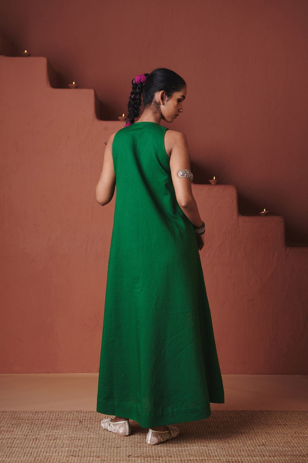 Paan Co Linen Flared Dress