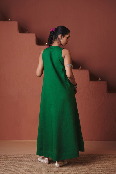 Paan Co Linen Flared Dress