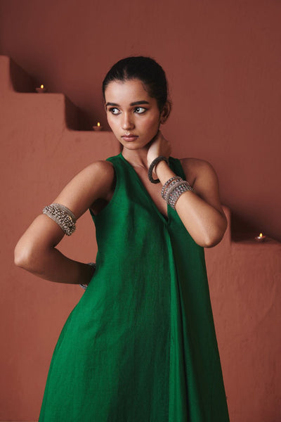 Paan Co Linen Flared Dress