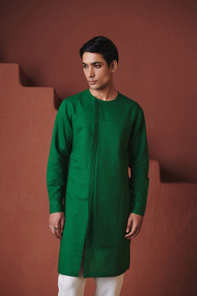 Paan Co Linen Men's Side Panel Kurta