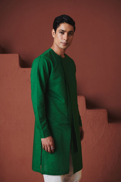 Paan Co Linen Men's Side Panel Kurta