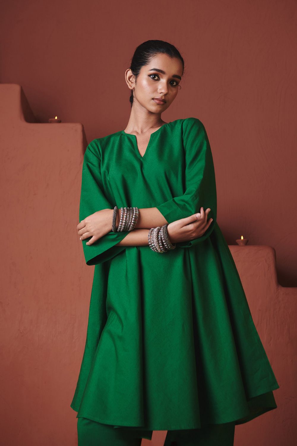Paan Co Linen Pheran Kurta Set