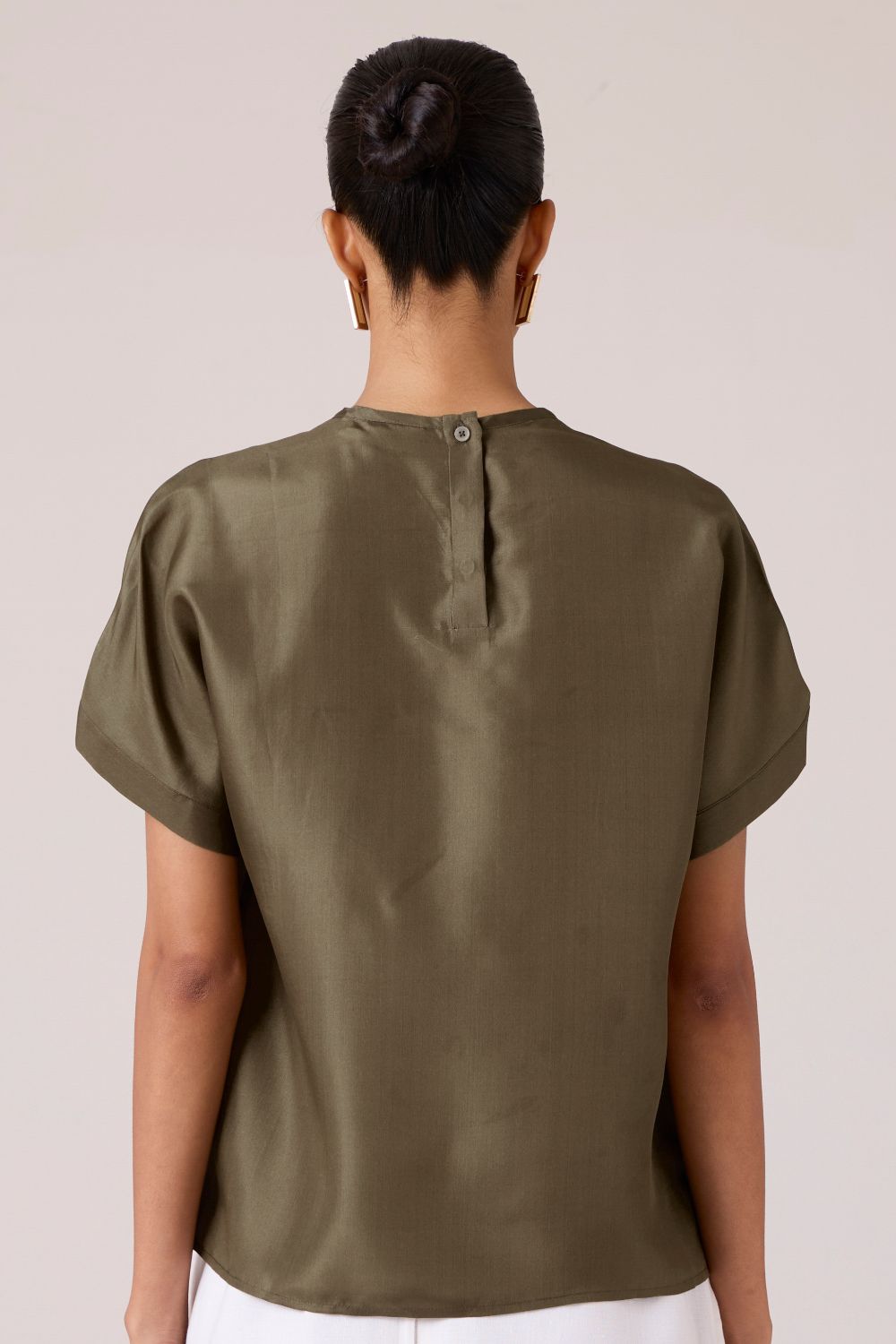 Pam Olive Silk Top