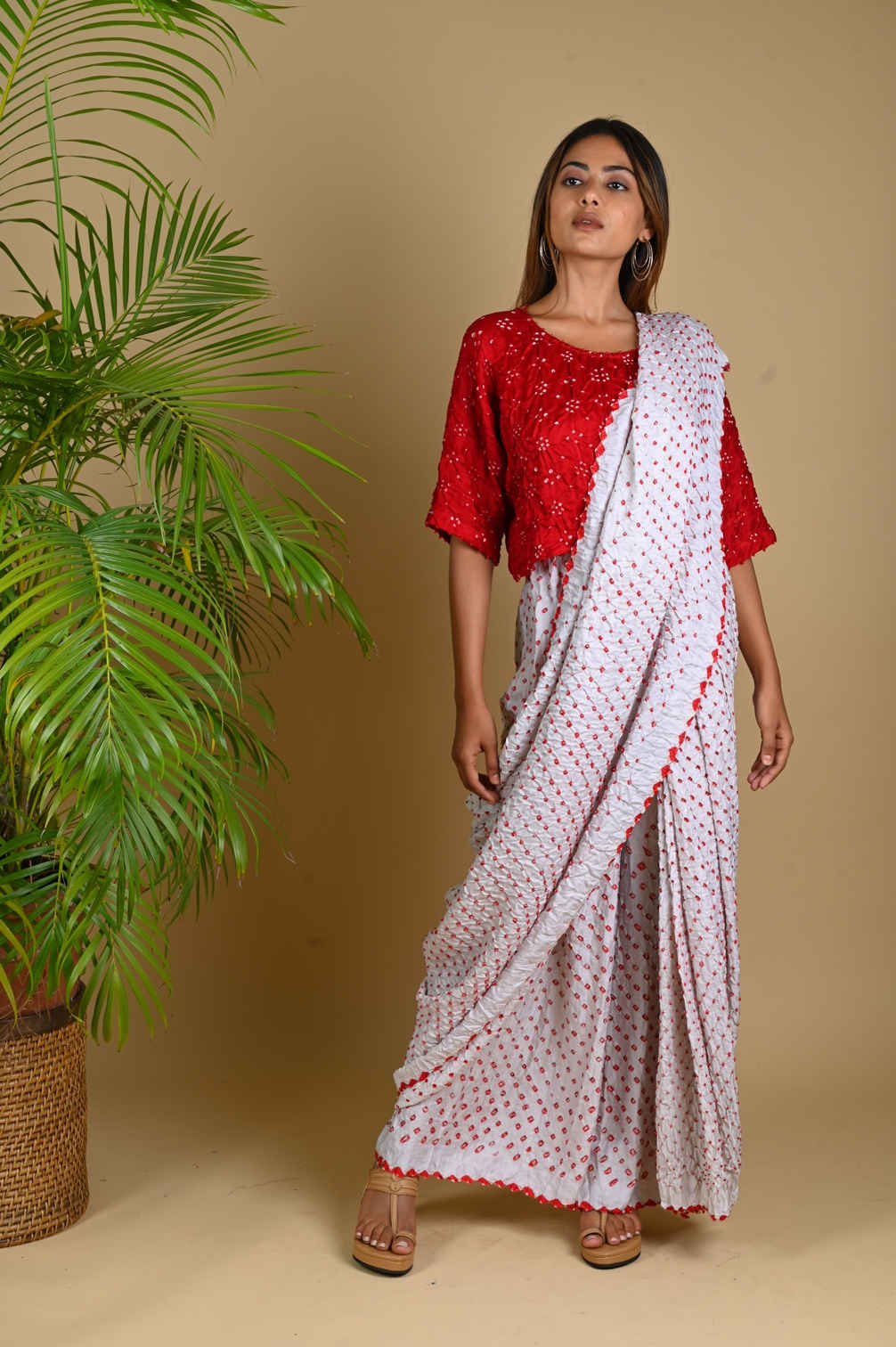 PANT SAREE-WHITE