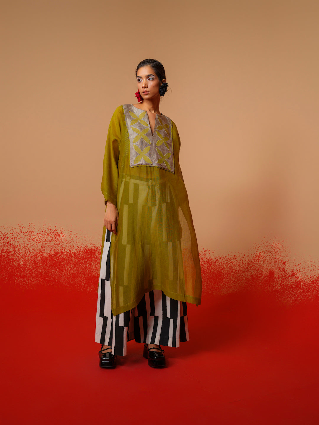 Pebble Tunic (Moss Green + Grey)-Ech/Pe/Tu/MgGr