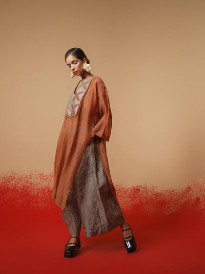 Pebble Tunic (Peach + Grey)-Ech/Pe/Tu/OrGr