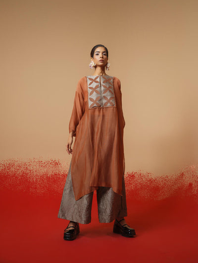Pebble Tunic (Peach + Grey)-Ech/Pe/Tu/OrGr