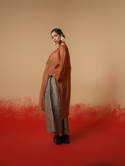 Pebble Tunic (Peach + Grey)-Ech/Pe/Tu/OrGr