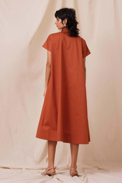 Pina Rust Cotton Dress