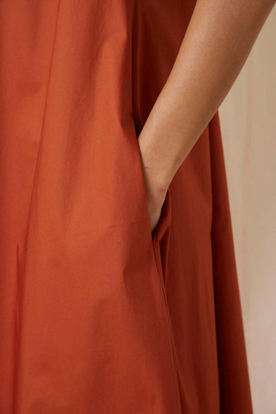Pina Rust Cotton Dress