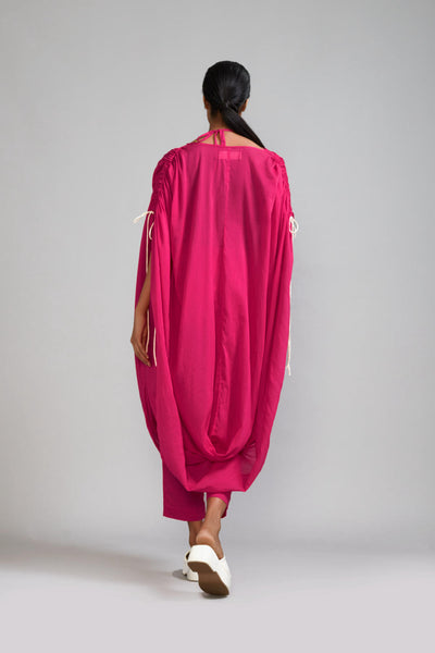 Pink Gathered Cowl Tunic Set (3 PCS)