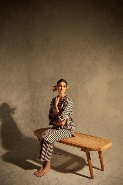 Pink N Green stripe set