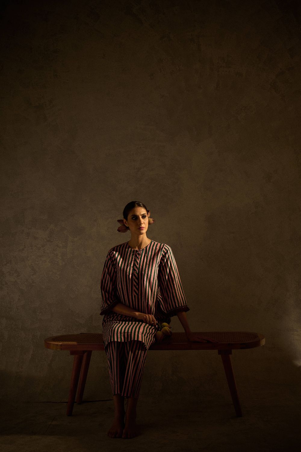 Pink N Green stripe set