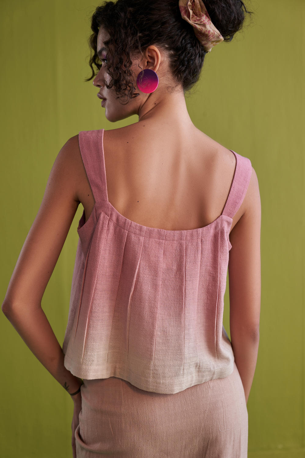 Pink Paradise Handwoven Organic Cotton Crop Top