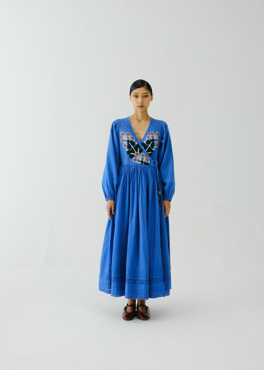 Poem Dress-Electric Blue Pixel Applique
