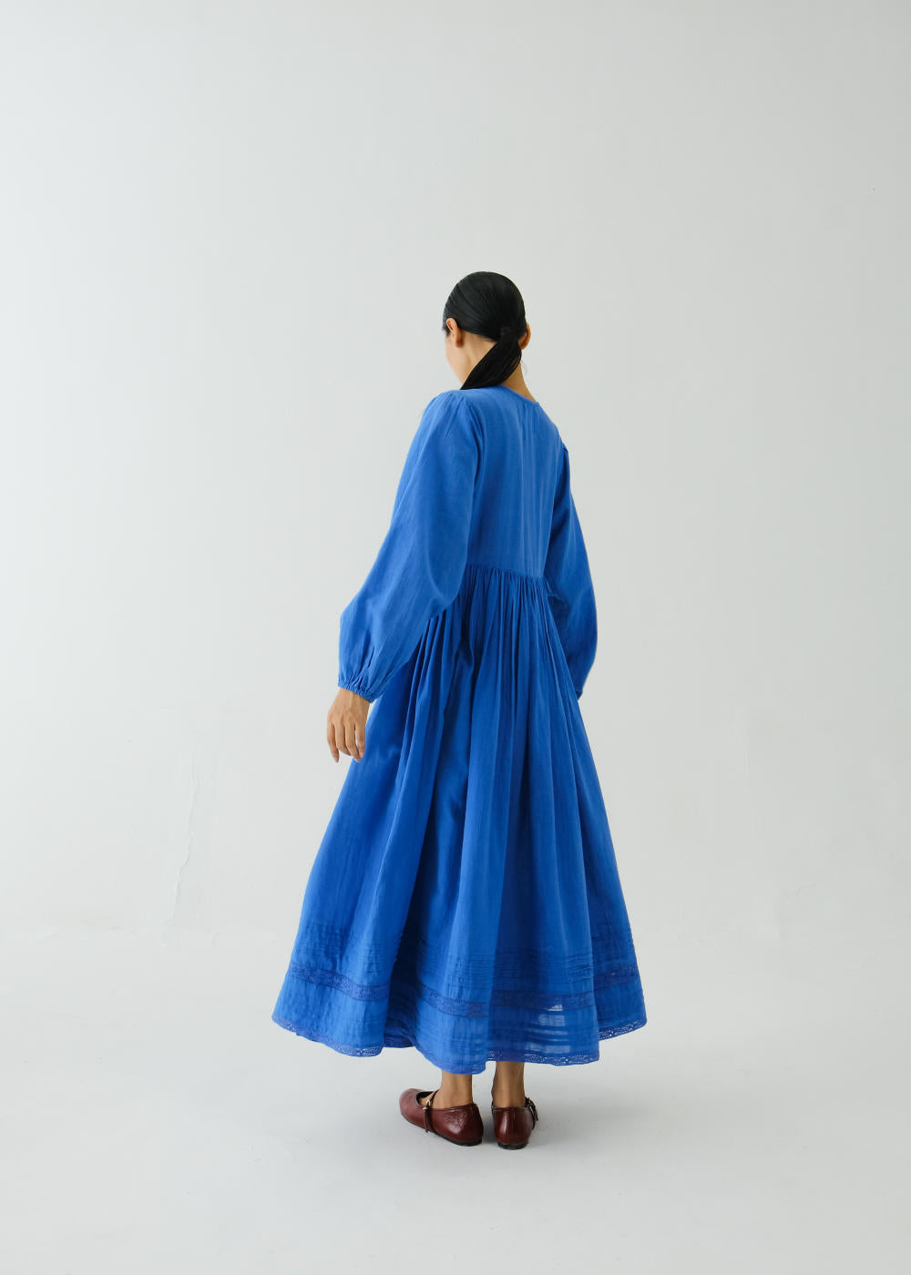 Poem Dress-Electric Blue Pixel Applique