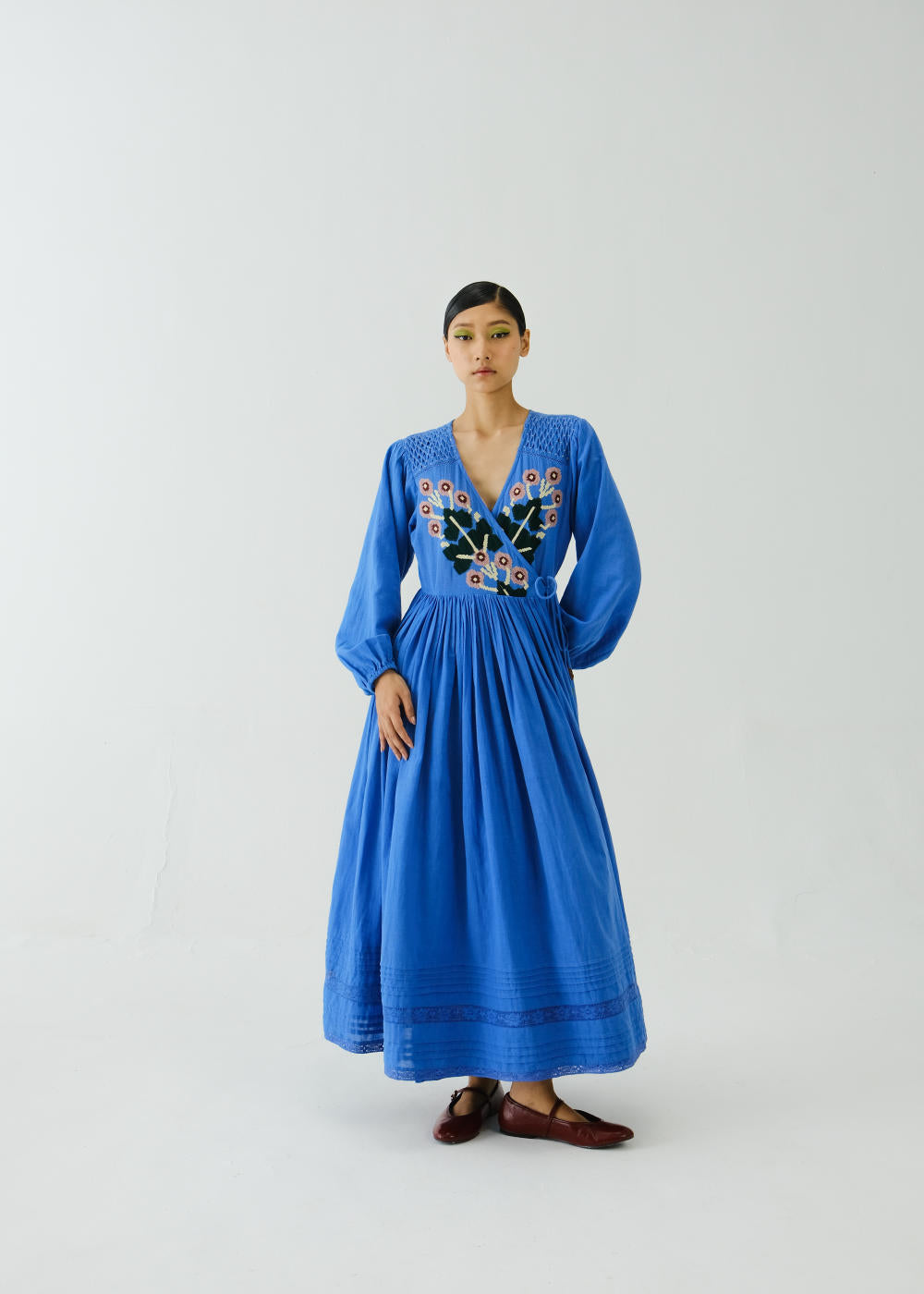 Poem Dress-Electric Blue Pixel Applique