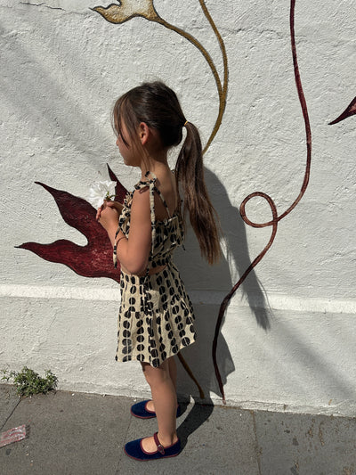 Polka Polka Had a Dot Skirt-Black & Tan